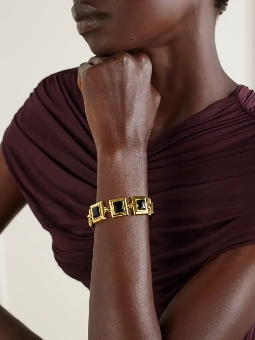 Déhanche Gold-plated Onyx Tennis Bracelet | Thumbnail 2 Déhanche Gold-plated Onyx Tennis Bracelet | Thumbnail 2
