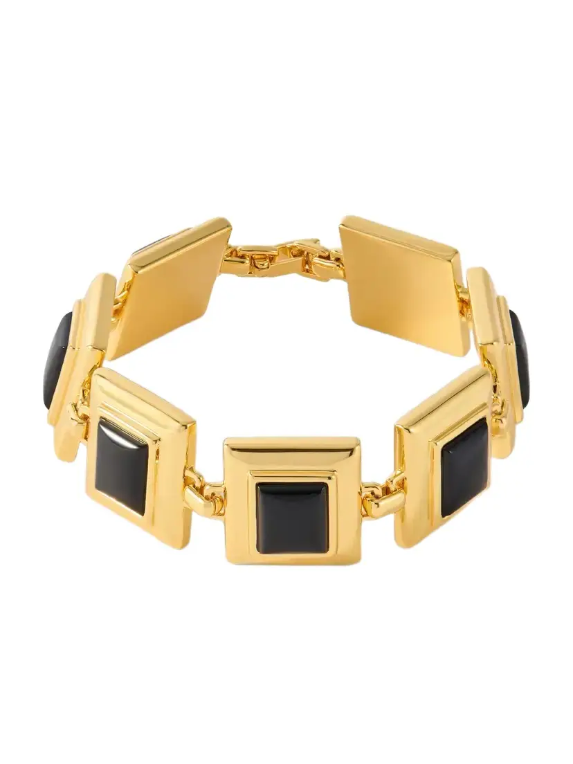 Déhanche Gold-plated Onyx Tennis Bracelet