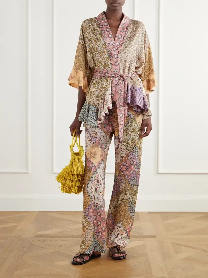 Zimmermann Fairlight Printed Silk-satin Wrap Blouse | Thumbnail 2