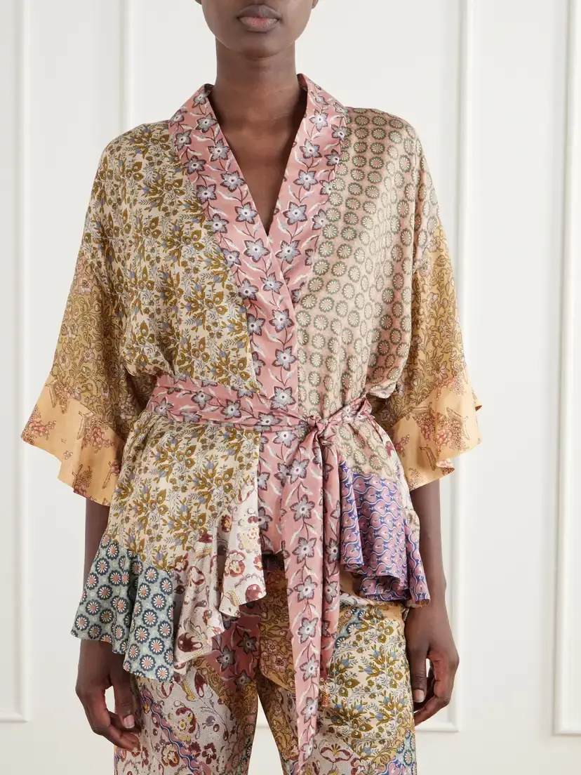Zimmermann Fairlight Printed Silk-satin Wrap Blouse | Thumbnail 3