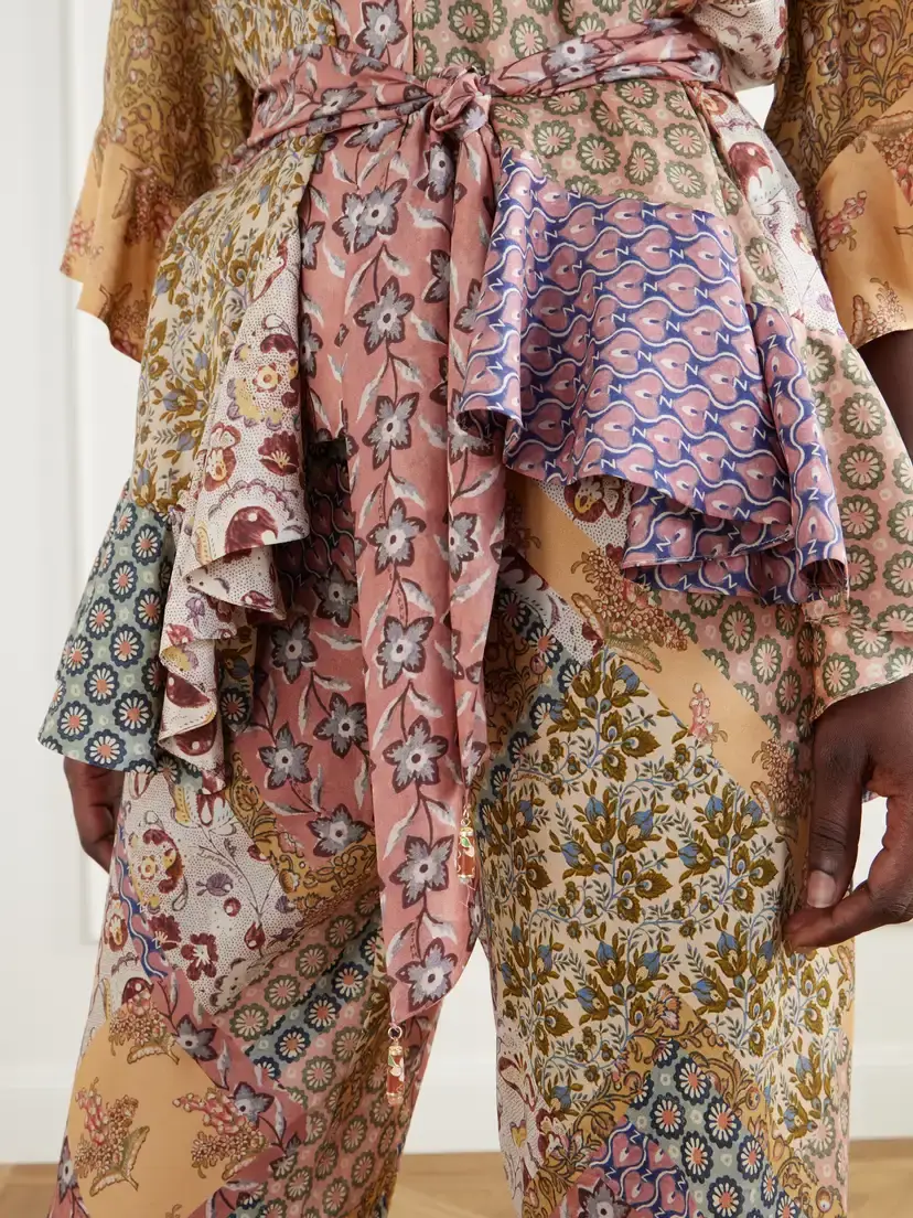 Zimmermann Fairlight Printed Silk-satin Wrap Blouse | Thumbnail 5