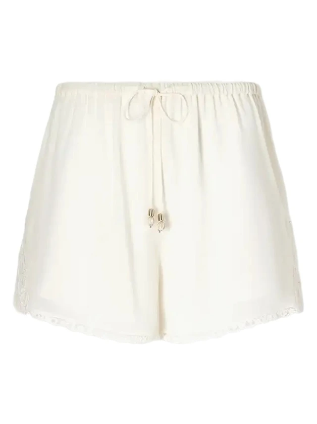 Zimmermann Fairlight Lace-trimmed Charmeuse Shorts