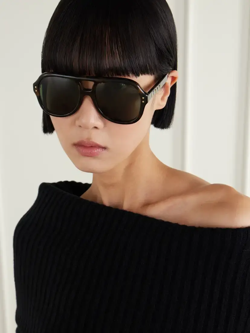 FENDI EYEWEAR Five Sisters Double-bridge Aviator-style Tortoiseshell Acetate Sunglasses | Thumbnail 2 FENDI EYEWEAR Five Sisters Double-bridge Aviator-style Tortoiseshell Acetate Sunglasses | Thumbnail 2