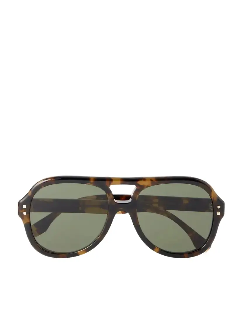 FENDI EYEWEAR Five Sisters Double-bridge Aviator-style Tortoiseshell Acetate Sunglasses