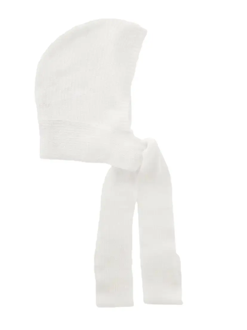 Pudder Scarf-effect Ribbed Mohair And Wool-blend Balaclava - Neutrals Pudder Scarf-effect Ribbed Mohair And Wool-blend Balaclava - Neutrals