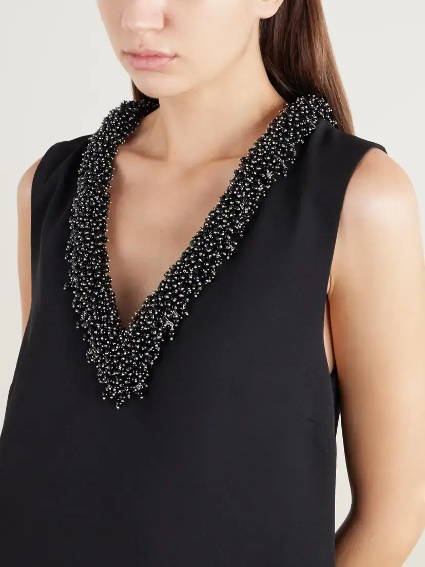 Simkhai Reux Bead-embellished Crepe Mini Dress | Thumbnail 4 Simkhai Reux Bead-embellished Crepe Mini Dress | Thumbnail 4