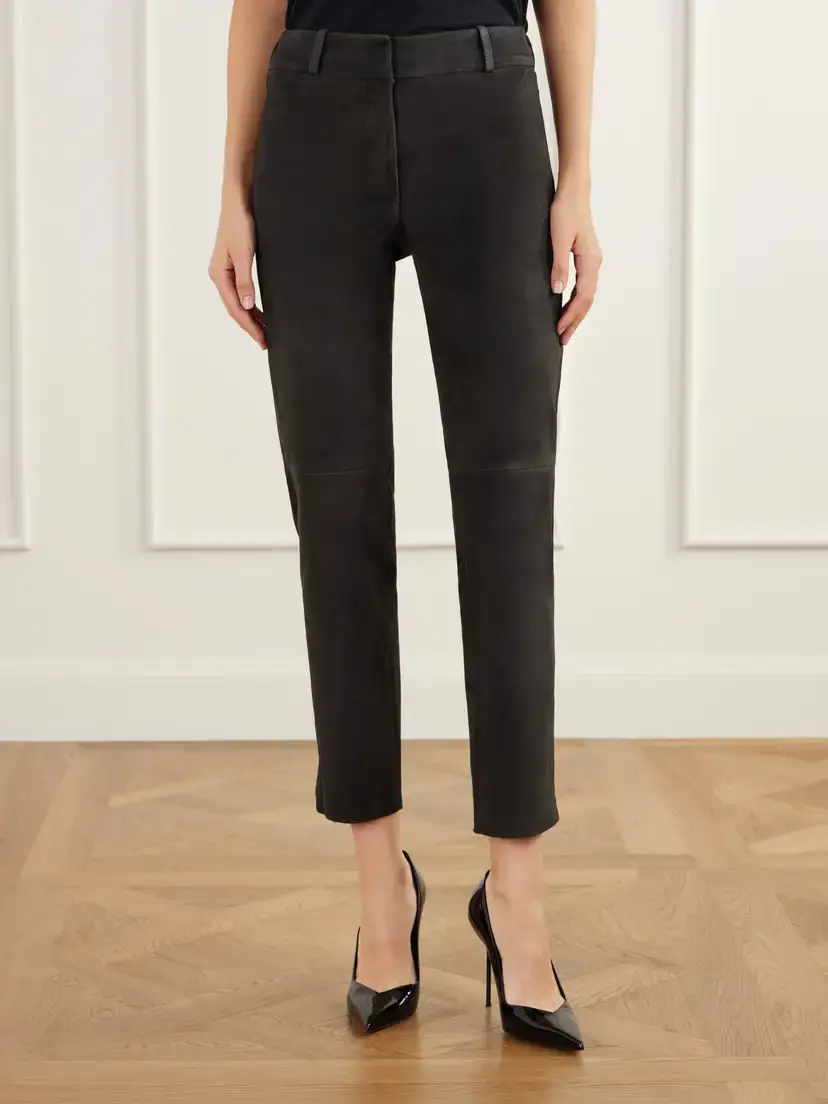ARMA Jen Paneled Suede Straight-leg Pants | Thumbnail 3