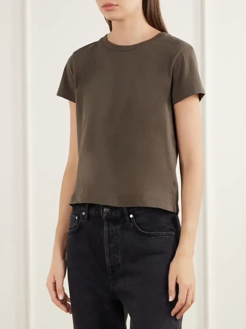 AGOLDE Adine Cropped Organic Cotton-jersey T-shirt | Thumbnail 3 AGOLDE Adine Cropped Organic Cotton-jersey T-shirt | Thumbnail 3