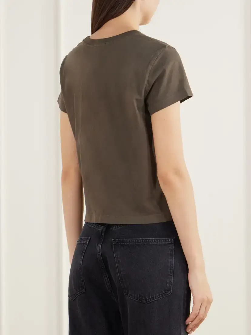 AGOLDE Adine Cropped Organic Cotton-jersey T-shirt | Thumbnail 4 AGOLDE Adine Cropped Organic Cotton-jersey T-shirt | Thumbnail 4