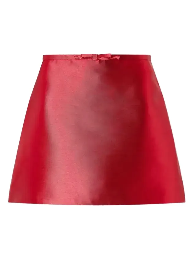Viana Bow-appliquéd Duchess-satin Mini Skirt Viana Bow-appliquéd Duchess-satin Mini Skirt