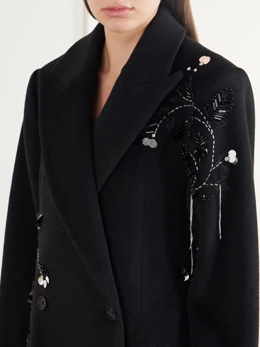 Simkhai Gianni Bead-embellished Double-breasted Wool-blend Felt Coat | Thumbnail 5 Simkhai Gianni Bead-embellished Double-breasted Wool-blend Felt Coat | Thumbnail 5
