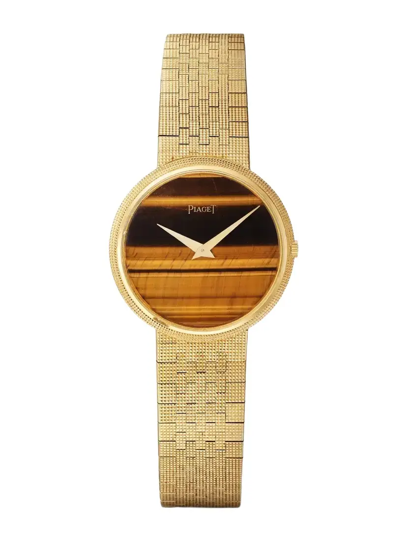 Stephanie Windsor + Piaget Vintage 1970s Hand-wound 18-karat Gold And Tiger's Eye Watch (7.25" Wrist)