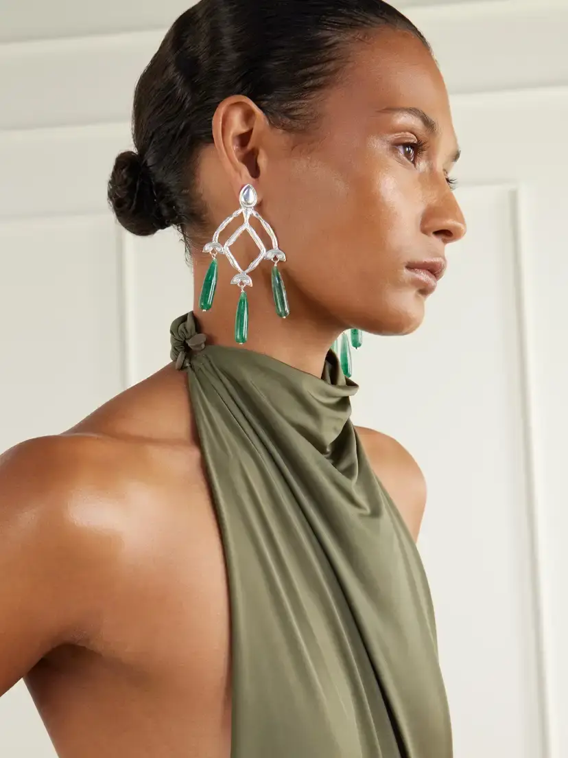 Juju Vera Sienna Sterling Silver Jade Earrings | Thumbnail 2 Juju Vera Sienna Sterling Silver Jade Earrings | Thumbnail 2