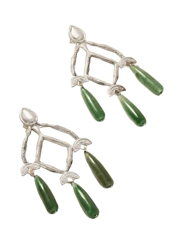 Juju Vera Sienna Sterling Silver Jade Earrings