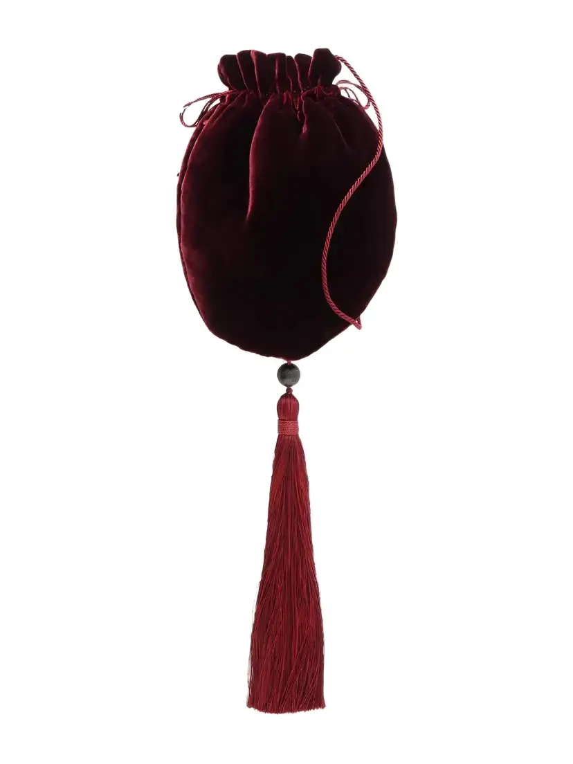 Le Sundial Lee Tasseled Velvet Clutch