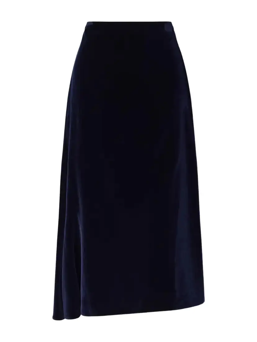 Draped Asymmetric Cotton-velvet Midi Skirt Draped Asymmetric Cotton-velvet Midi Skirt