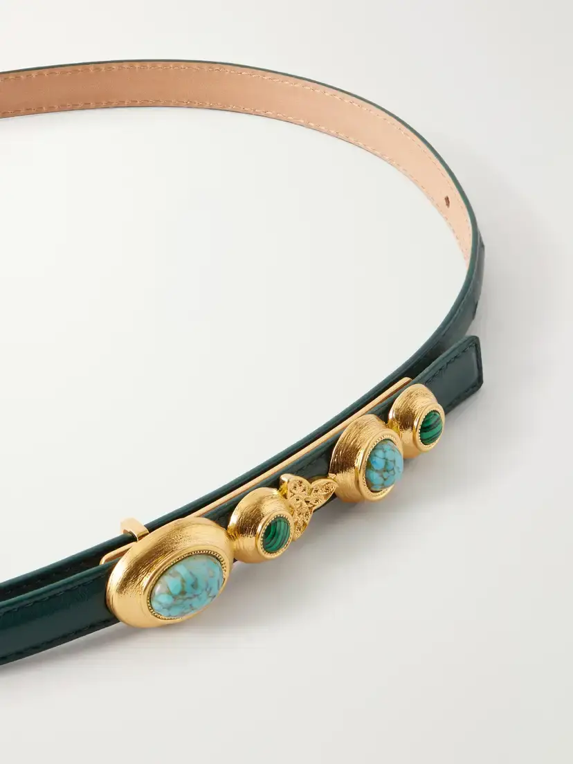 Sonia Petroff Earth Narrow Embellished Leather Belt | Thumbnail 3 Sonia Petroff Earth Narrow Embellished Leather Belt | Thumbnail 3