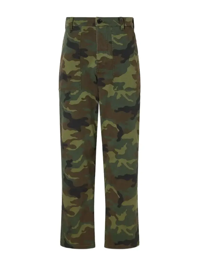 Nili Lotan Earl Camouflage-print Cotton-blend Canvas Mid-rise Straight-leg Pants