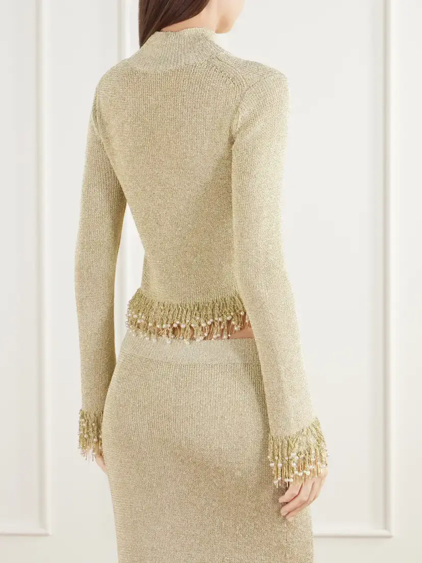 Simkhai Tali Bead-embellished Bouclé Top | Thumbnail 3 Simkhai Tali Bead-embellished Bouclé Top | Thumbnail 3