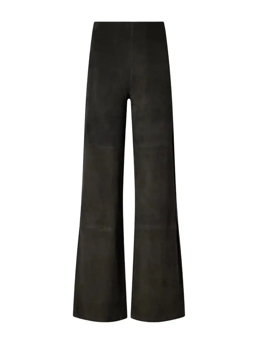 ARMA Karina Paneled Suede Straight-leg Pants