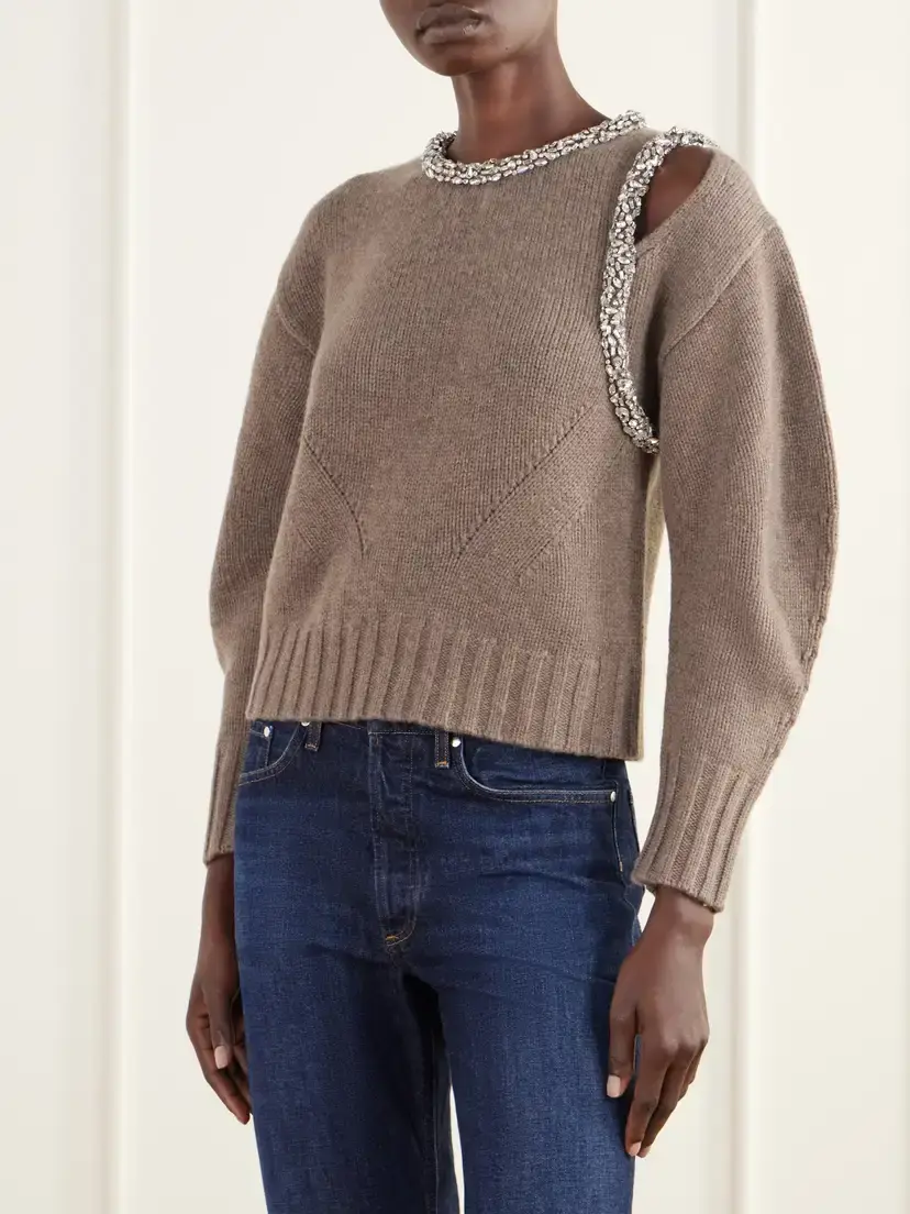 Simkhai Monroe Crystal-embellished Wool-blend Sweater | Thumbnail 3