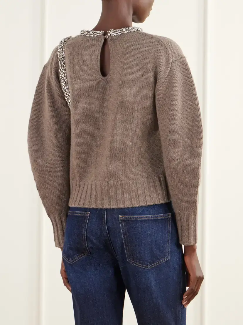 Simkhai Monroe Crystal-embellished Wool-blend Sweater | Thumbnail 4