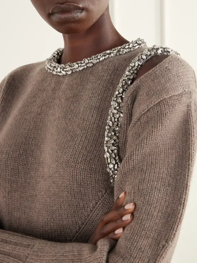 Simkhai Monroe Crystal-embellished Wool-blend Sweater | Thumbnail 5