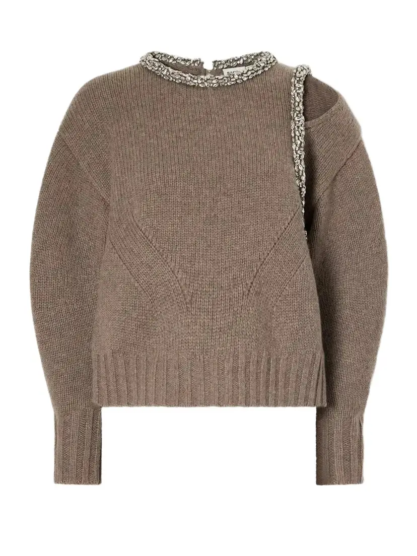 Monroe Crystal-embellished Wool-blend Sweater Monroe Crystal-embellished Wool-blend Sweater