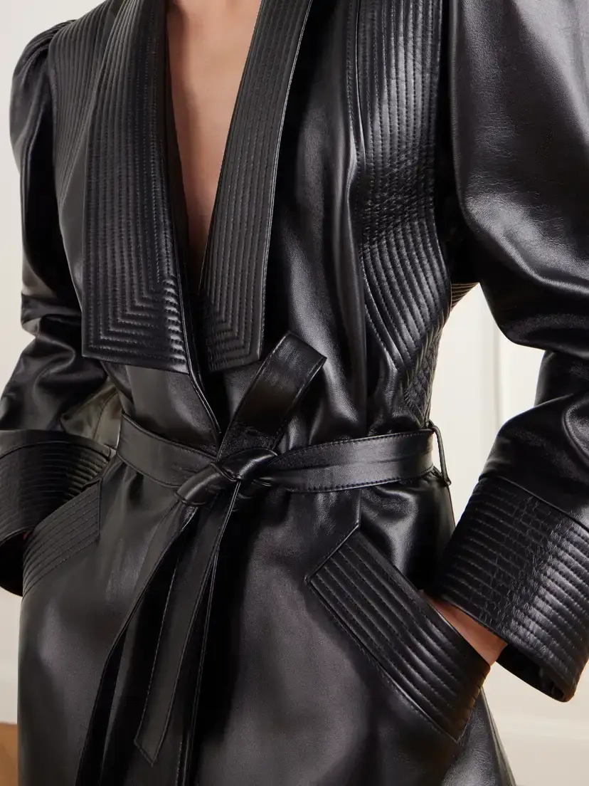 Valentino Garavani Pleated Belted Leather Jacket | Thumbnail 5 Valentino Garavani Pleated Belted Leather Jacket | Thumbnail 5