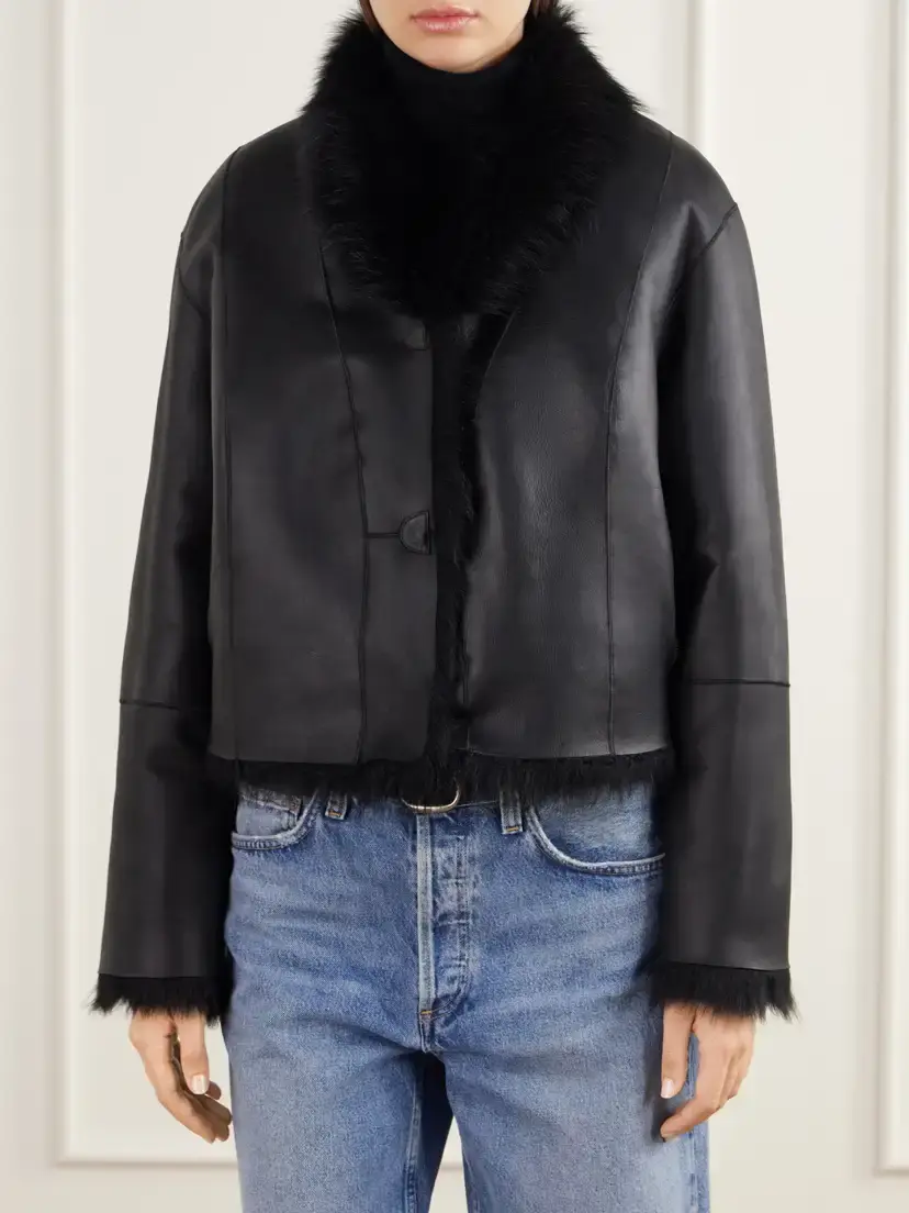 ARMA Mooney Reversible Shearling And Leather Jacket - Black | Thumbnail 6 ARMA Mooney Reversible Shearling And Leather Jacket - Black | Thumbnail 6