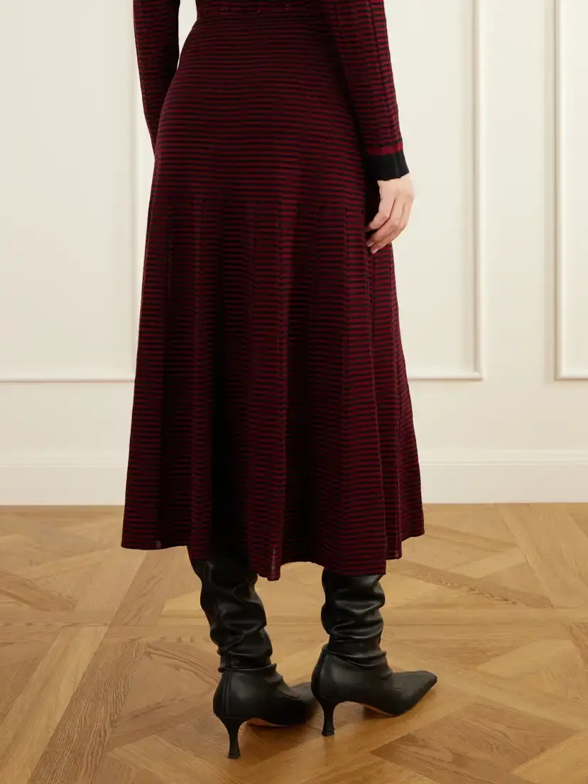 Proenza Schouler White Label Phyllis Striped Wool And Cotton-blend Maxi Skirt | Thumbnail 4 Proenza Schouler White Label Phyllis Striped Wool And Cotton-blend Maxi Skirt | Thumbnail 4