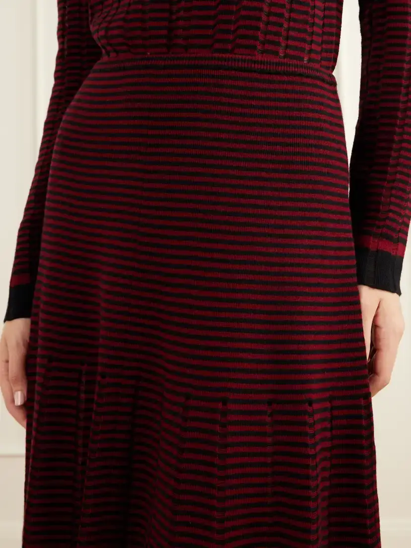 Proenza Schouler White Label Phyllis Striped Wool And Cotton-blend Maxi Skirt | Thumbnail 5 Proenza Schouler White Label Phyllis Striped Wool And Cotton-blend Maxi Skirt | Thumbnail 5