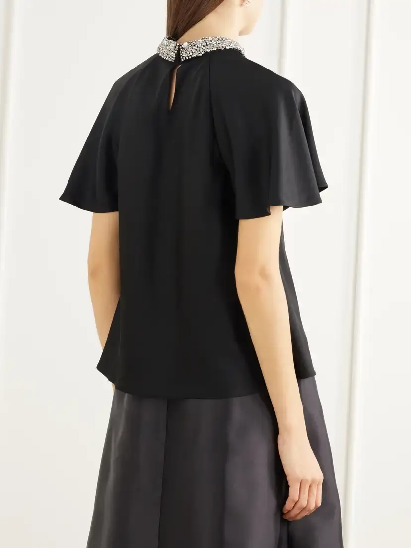 Simkhai Loreta Crystal-embellished Satin Blouse | Thumbnail 4 Simkhai Loreta Crystal-embellished Satin Blouse | Thumbnail 4