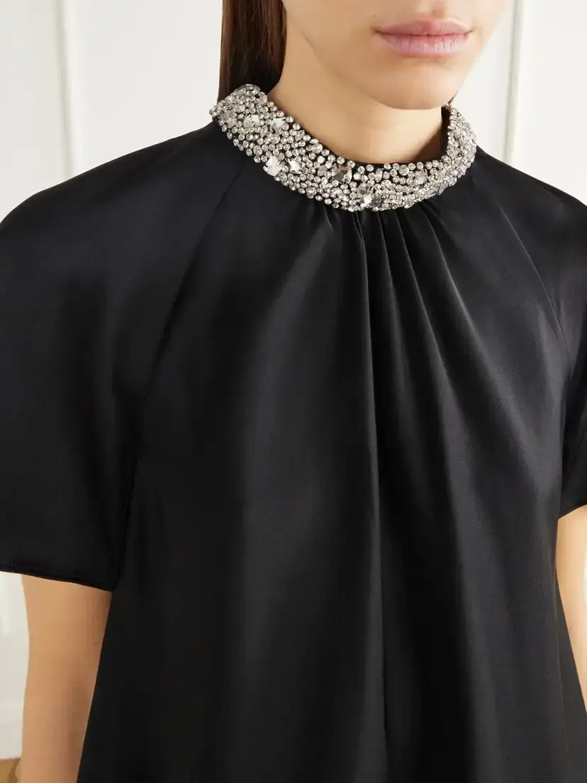 Simkhai Loreta Crystal-embellished Satin Blouse | Thumbnail 5 Simkhai Loreta Crystal-embellished Satin Blouse | Thumbnail 5
