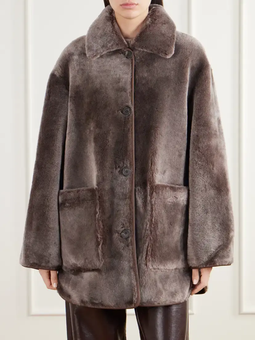 ARMA Nicola Reversible Shearling And Leather Jacket - Brown | Thumbnail 3