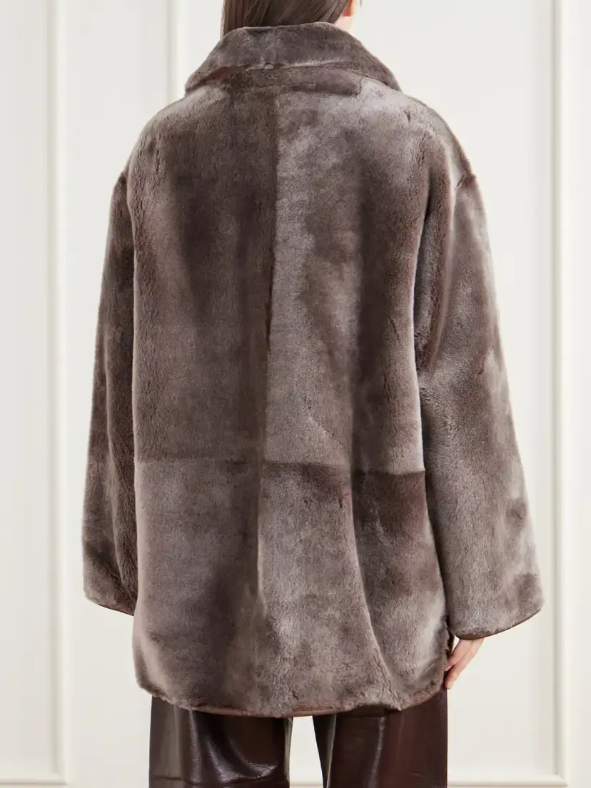 ARMA Nicola Reversible Shearling And Leather Jacket - Brown | Thumbnail 4