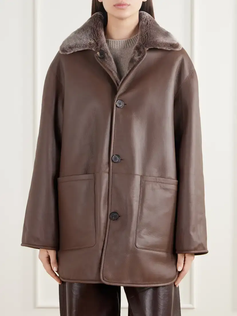 ARMA Nicola Reversible Shearling And Leather Jacket - Brown | Thumbnail 6