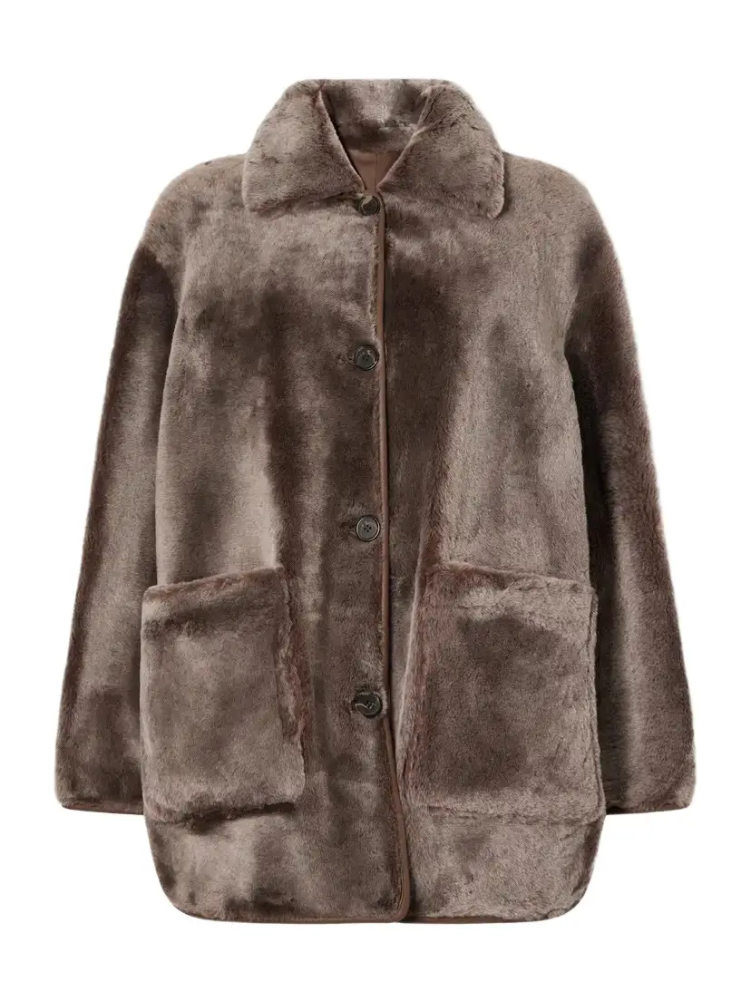 Nicola Reversible Shearling And Leather Jacket - Brown Nicola Reversible Shearling And Leather Jacket - Brown