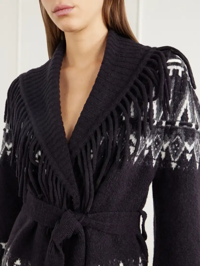 Simkhai Anaise Fringed Fair Isle Wool-blend Cardigan | Thumbnail 4 Simkhai Anaise Fringed Fair Isle Wool-blend Cardigan | Thumbnail 4
