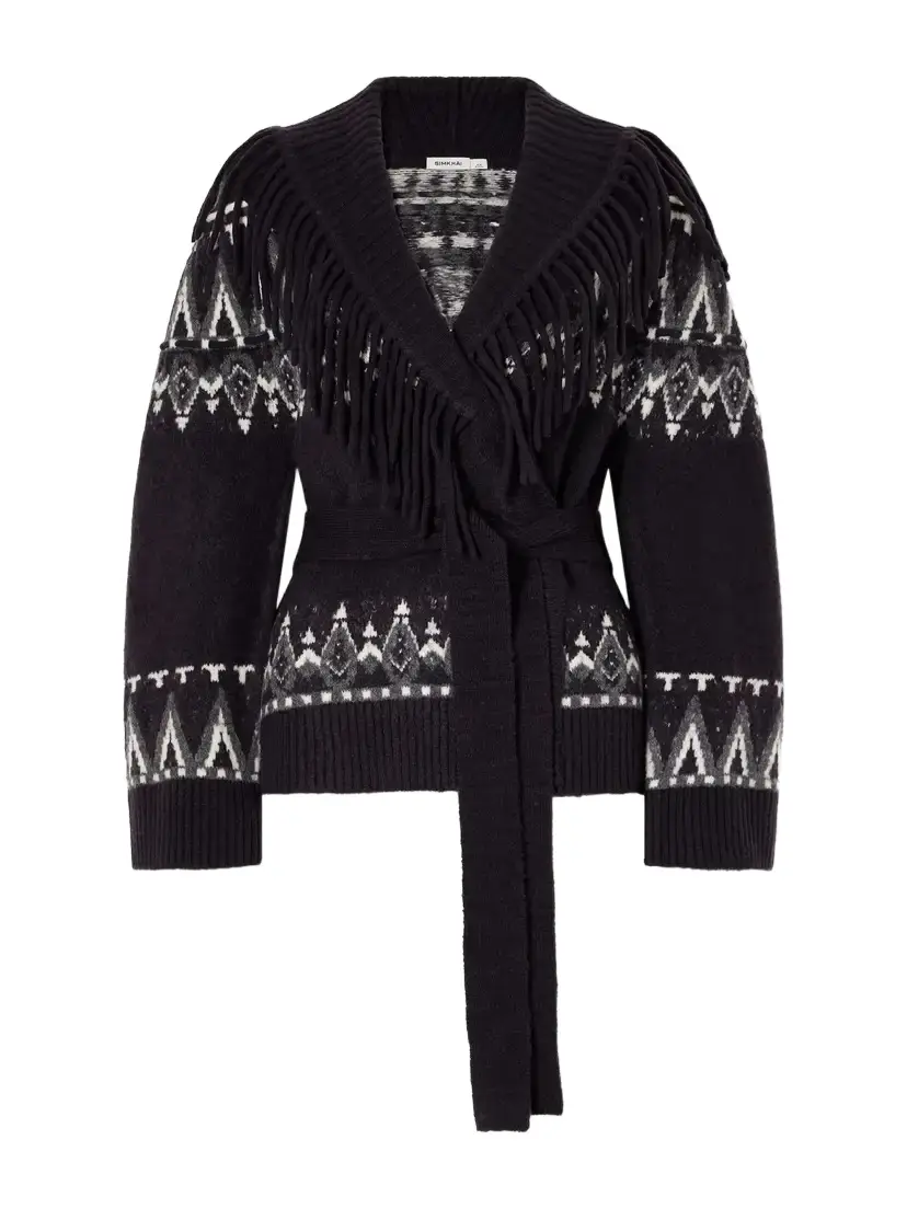 Anaise Fringed Fair Isle Wool-blend Cardigan Anaise Fringed Fair Isle Wool-blend Cardigan