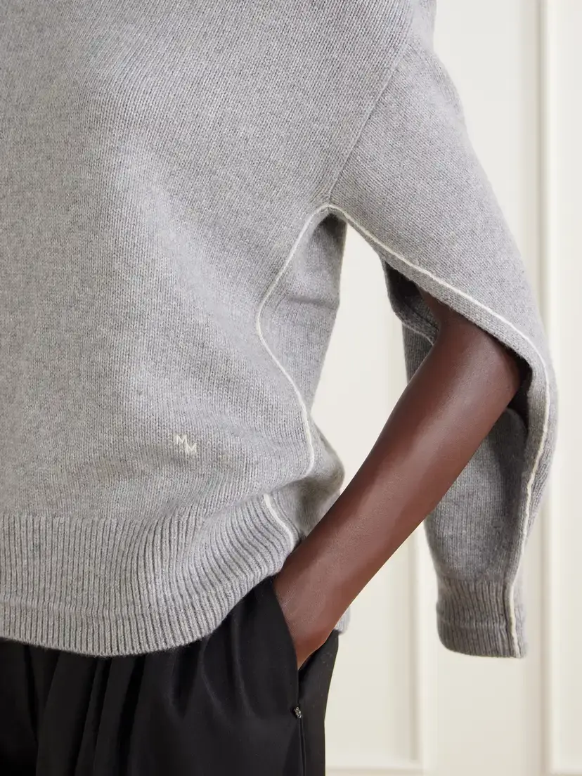 Maria McManus Ladder Stitch Cashmere And Cotton-blend Sweater - Gray | Thumbnail 5 Maria McManus Ladder Stitch Cashmere And Cotton-blend Sweater - Gray | Thumbnail 5