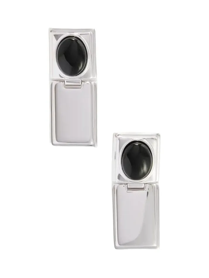 Déhanche Signet Stone Hinge Gold-plated Onyx Earrings