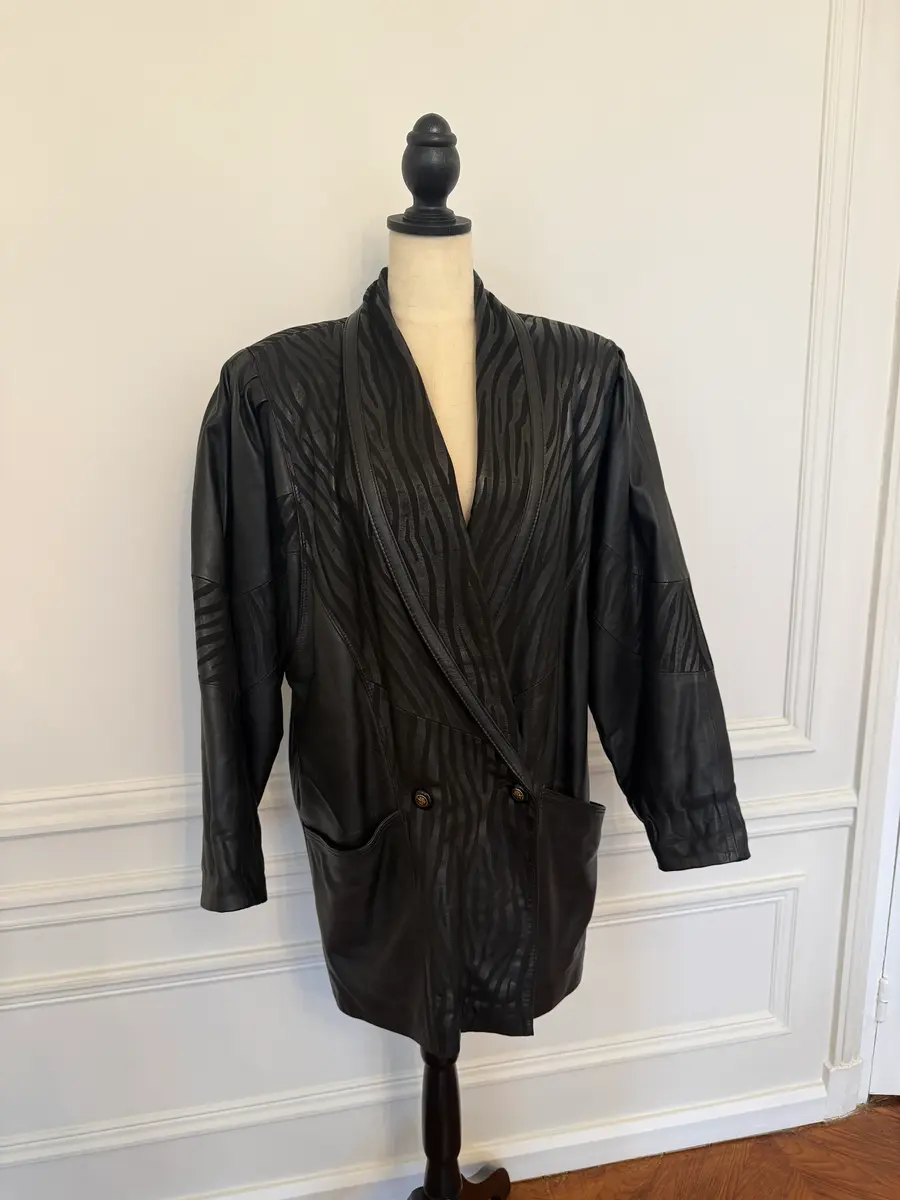 Jen Wonders Studio Leather Coat Zebra | Thumbnail 2 Jen Wonders Studio Leather Coat Zebra | Thumbnail 2