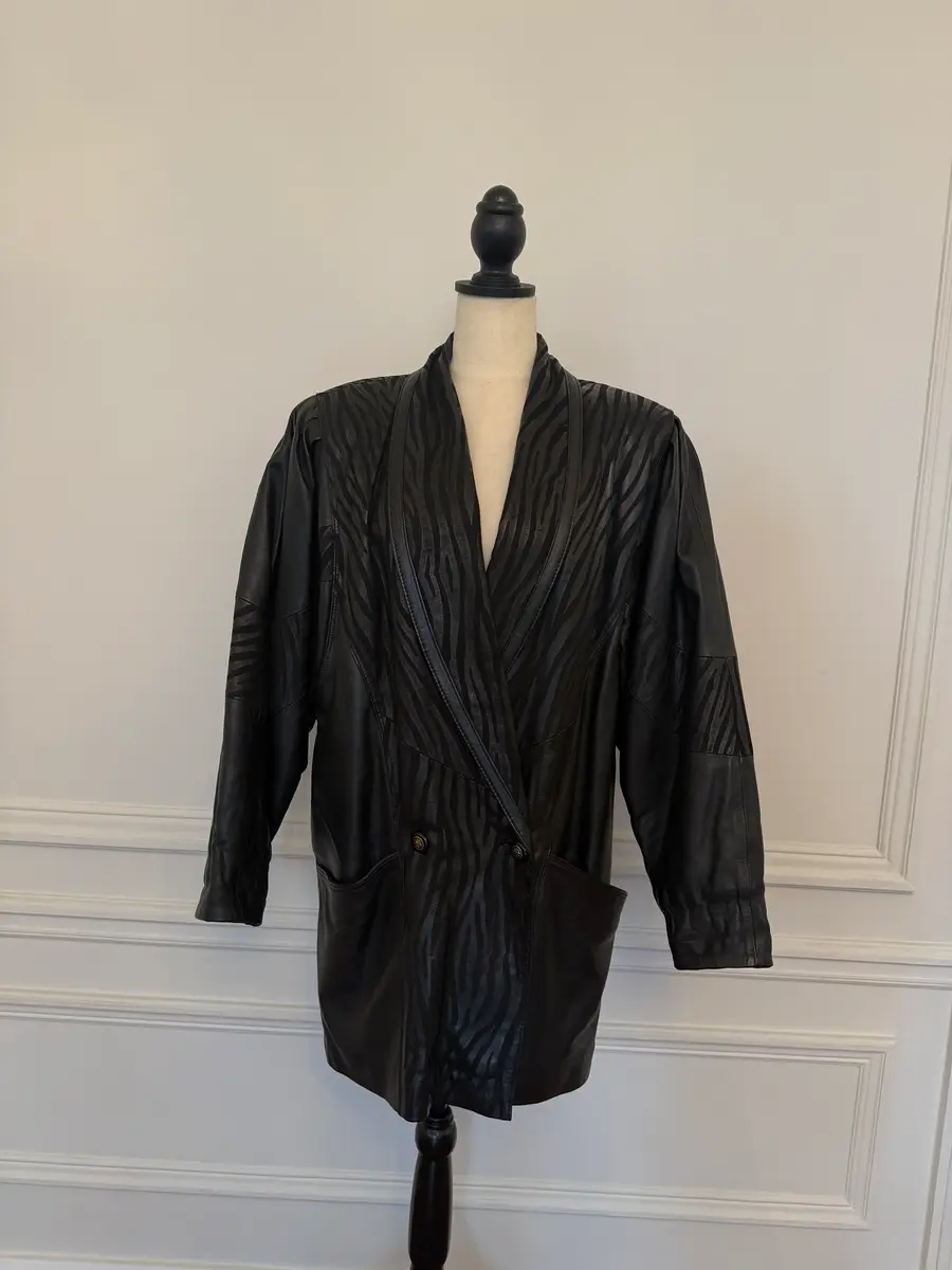 Jen Wonders Studio Leather Coat Zebra | Thumbnail 3 Jen Wonders Studio Leather Coat Zebra | Thumbnail 3