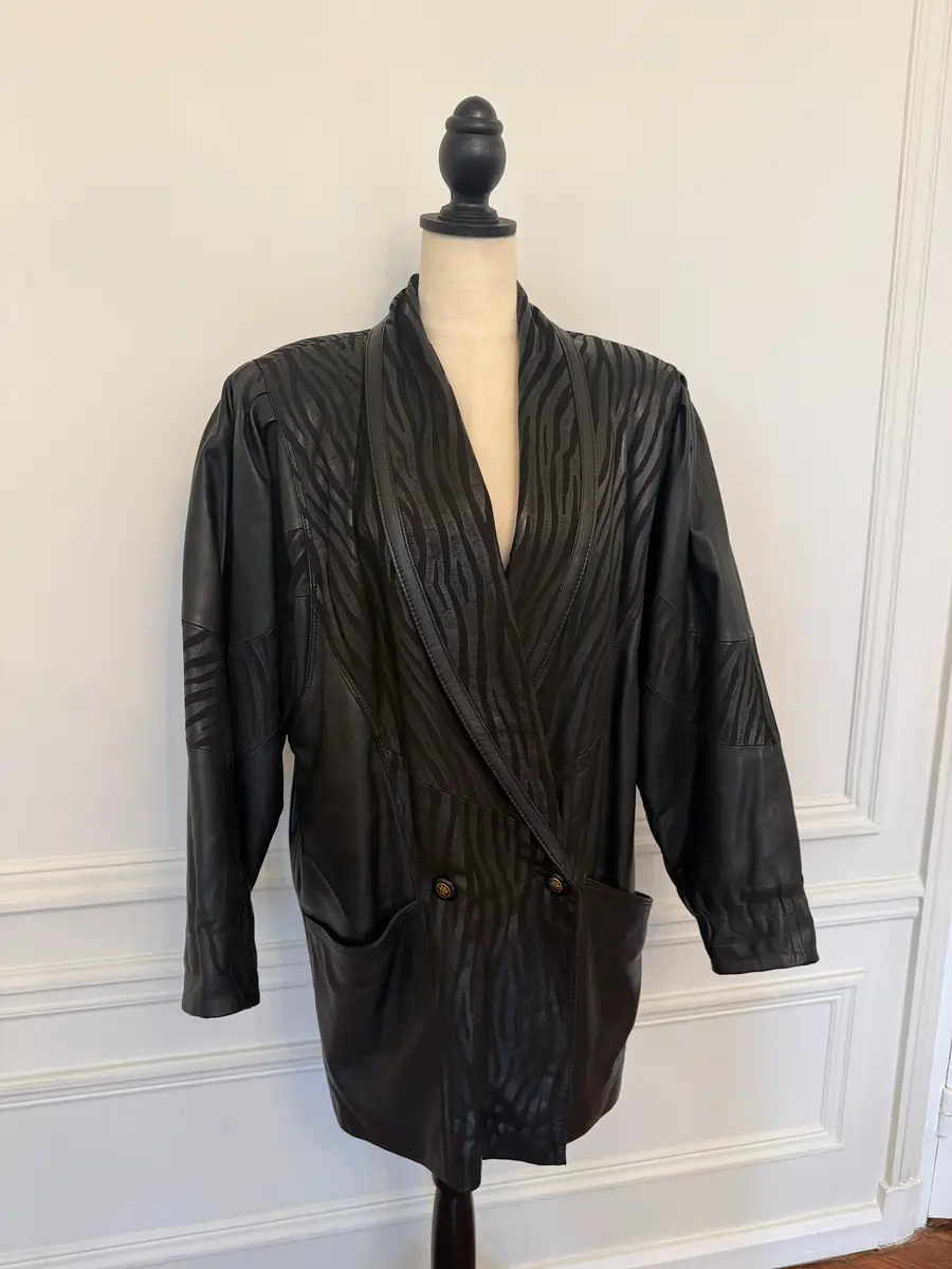 Jen Wonders Studio Leather Coat Zebra | Thumbnail 5 Jen Wonders Studio Leather Coat Zebra | Thumbnail 5