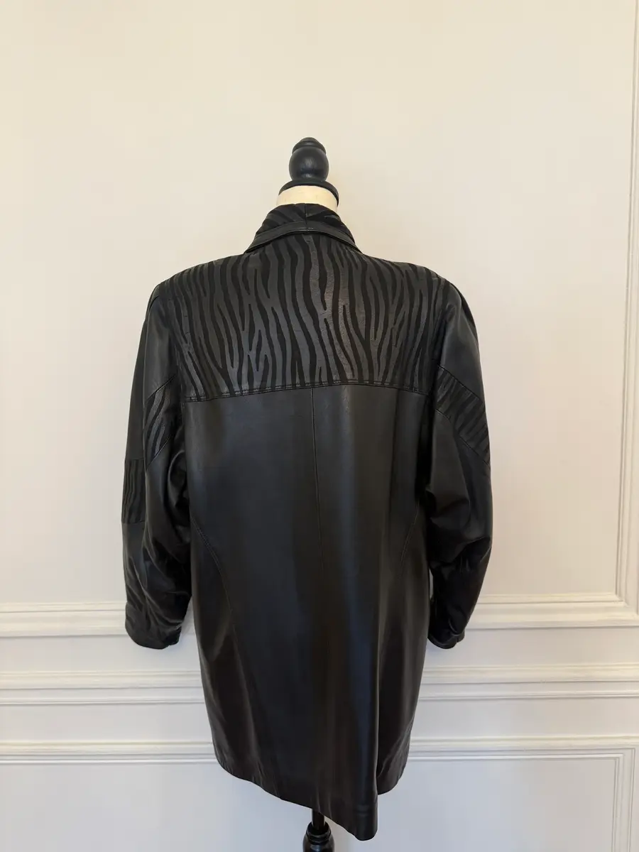 Jen Wonders Studio Leather Coat Zebra | Thumbnail 10 Jen Wonders Studio Leather Coat Zebra | Thumbnail 10