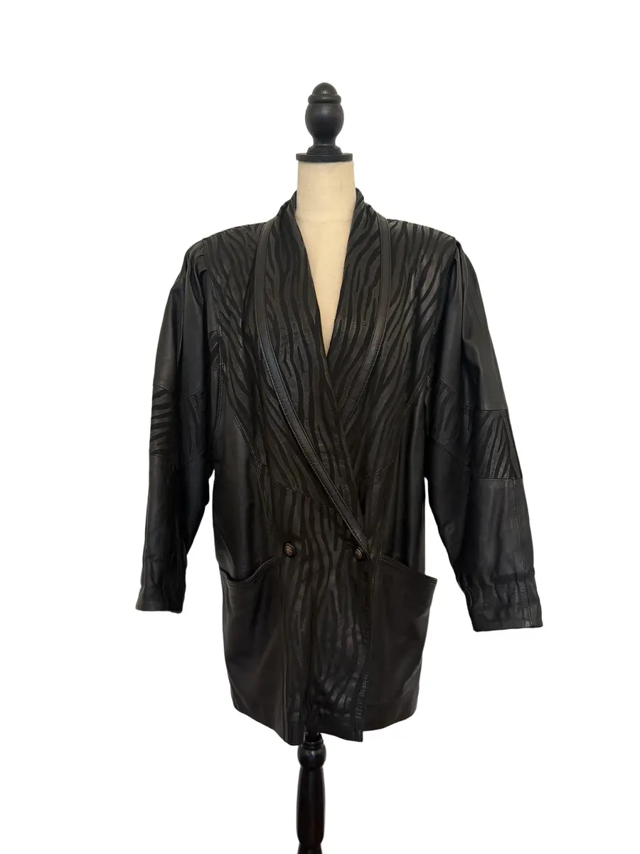Jen Wonders Studio Leather Coat Zebra