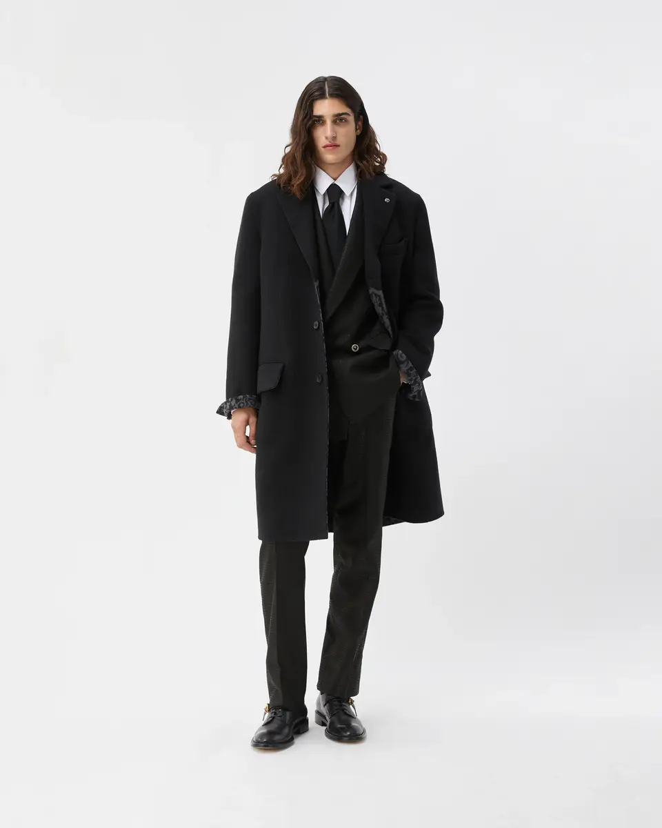 Versace Double Wool & Cashmere Coat | Thumbnail 2