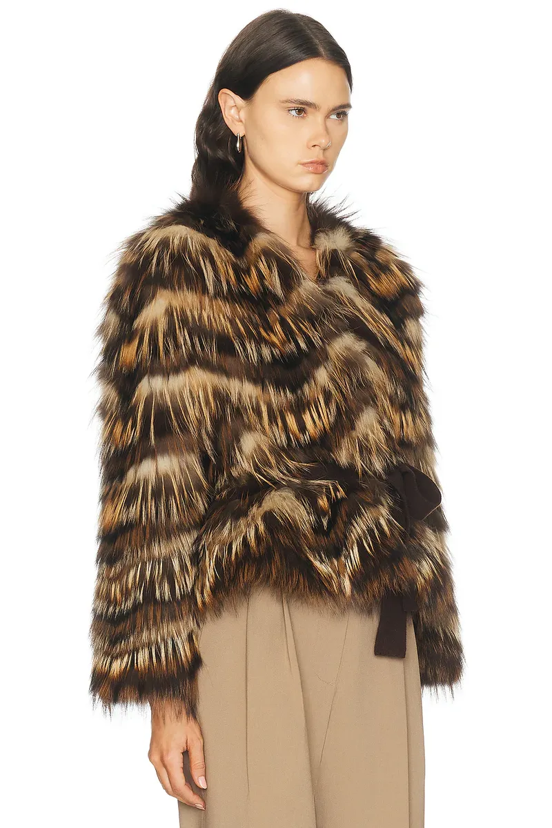 Yves Salomon Fox Fur Belted Jacket | Thumbnail 2 Yves Salomon Fox Fur Belted Jacket | Thumbnail 2