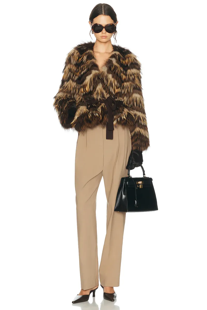 Yves Salomon Fox Fur Belted Jacket | Thumbnail 4 Yves Salomon Fox Fur Belted Jacket | Thumbnail 4